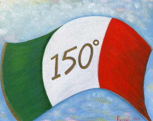 150° italia,italia,anniversario unità italia,arte,pittura,festeggiamenti,castelnovo di sotto,reggio emilia,emilia romagna
